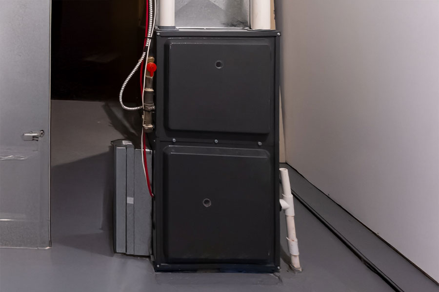 Indoor furnace installation in Elgin by licensed technician